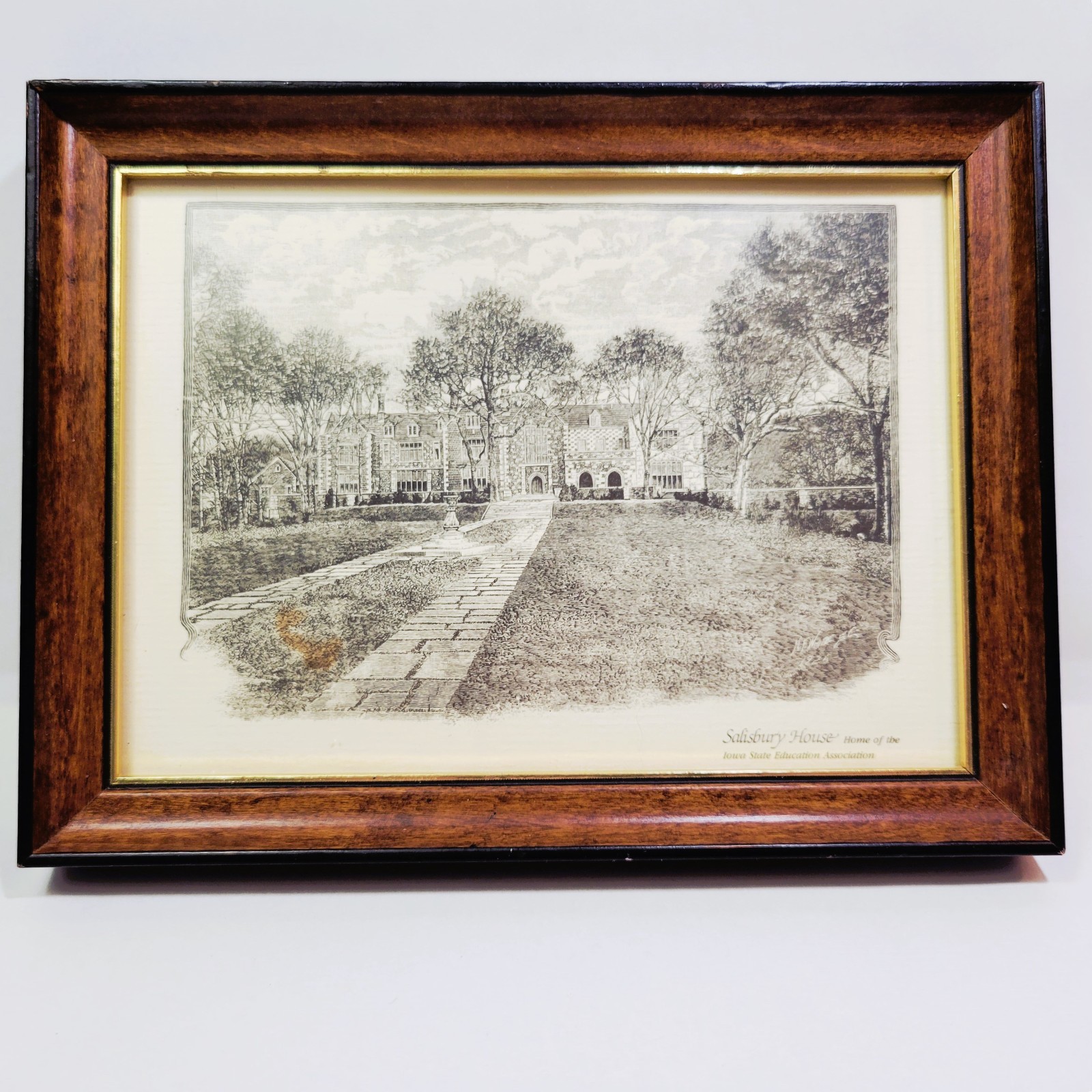 Vintage Framed Print Salisbury House Des Moines 1926 Iowa State Education Assoc.
