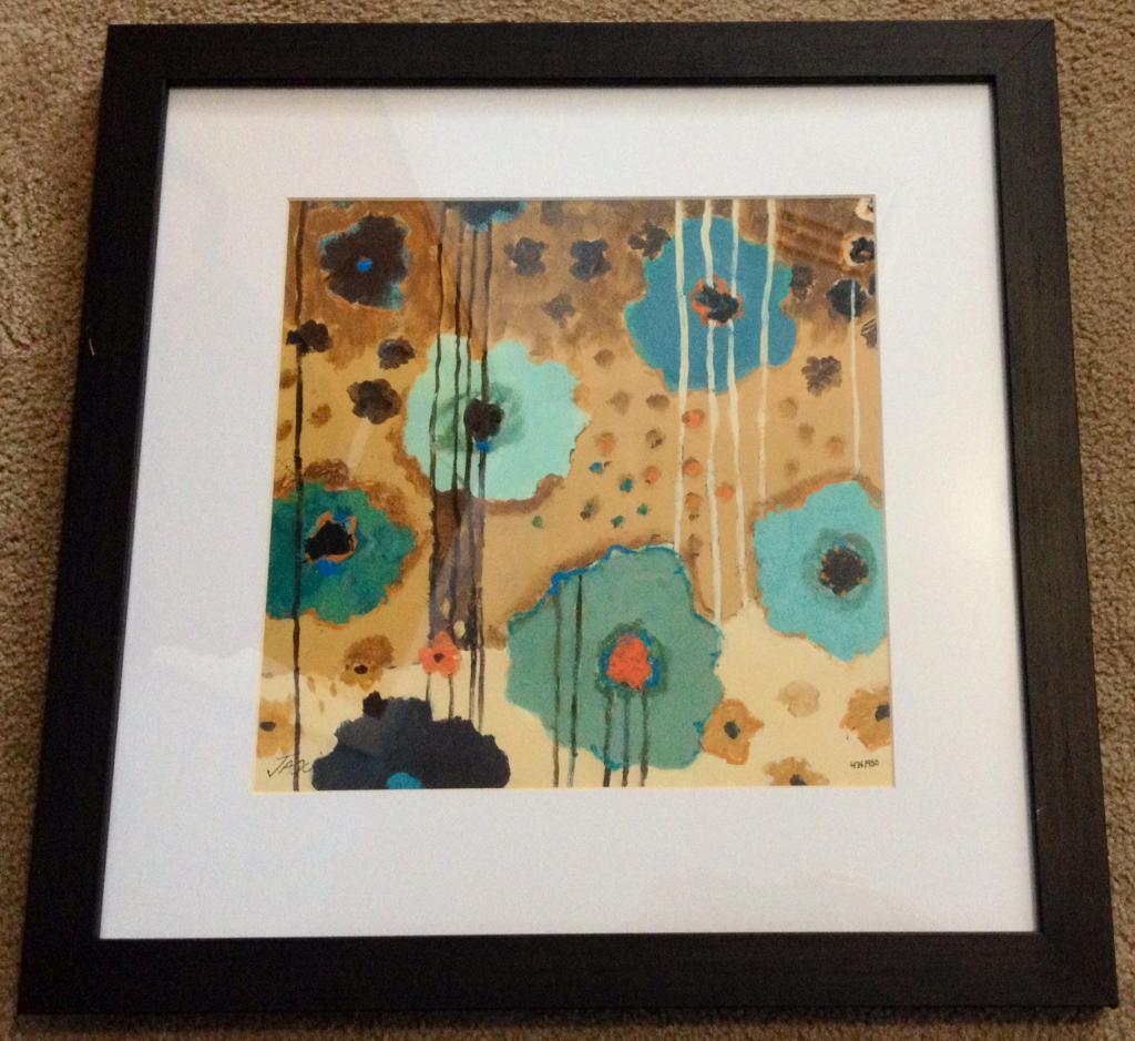 FRAMED & MATTED ART PRINT DREAM FLOWERS BY JAQUIEL! (11.5 x 11.5) LIMITED TO 950