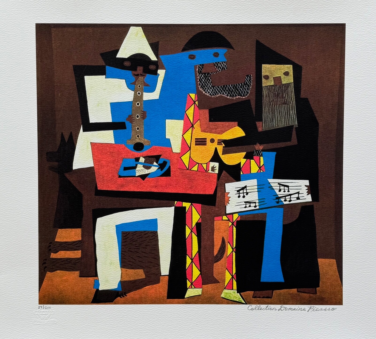 Pablo Picasso THREE MUSICIANS Estate Signed Limited Edition Art Giclee 26″ x 20″