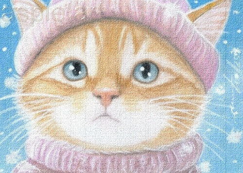 ACEO print Limited Ed. philosophic ginger kitten, red cat by Anna Hoff Germany