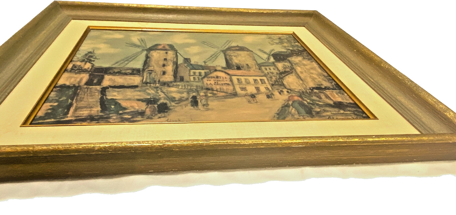 Vintage Framed 1950s After Maurice Utrillo, “Windmills of Montmartre” Lithograph