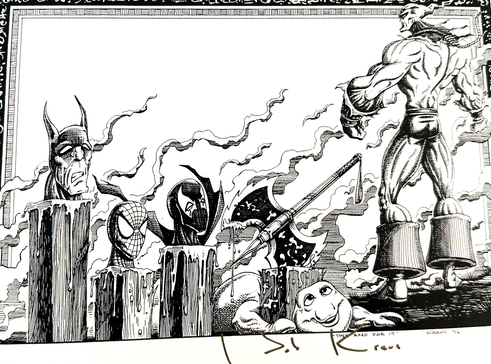 Vintage Bob Kraus Hand Signed Art – Lot Of 10 Pieces – Chakan – SEGA GENESIS