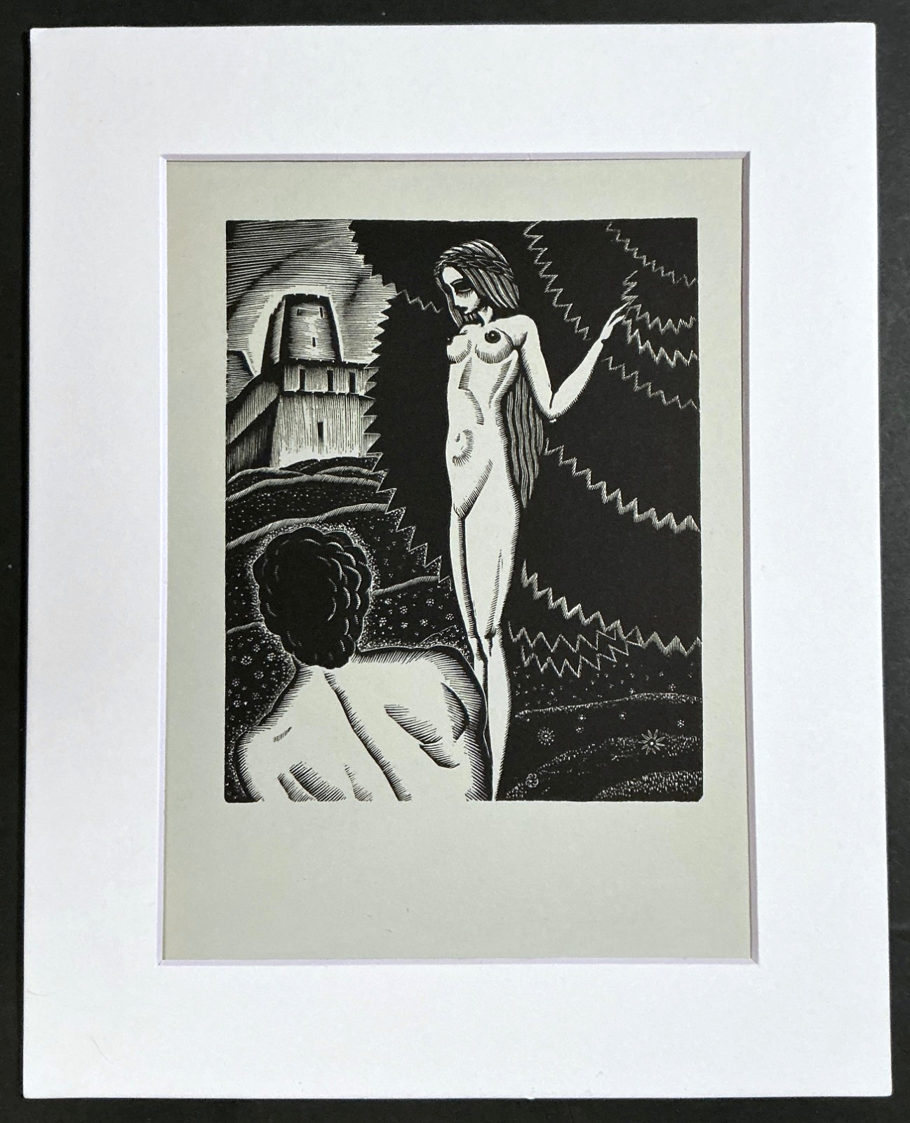 1931 James Reid Original Art Deco Man and Woman. Song of Songs. Matted 8×10 in
