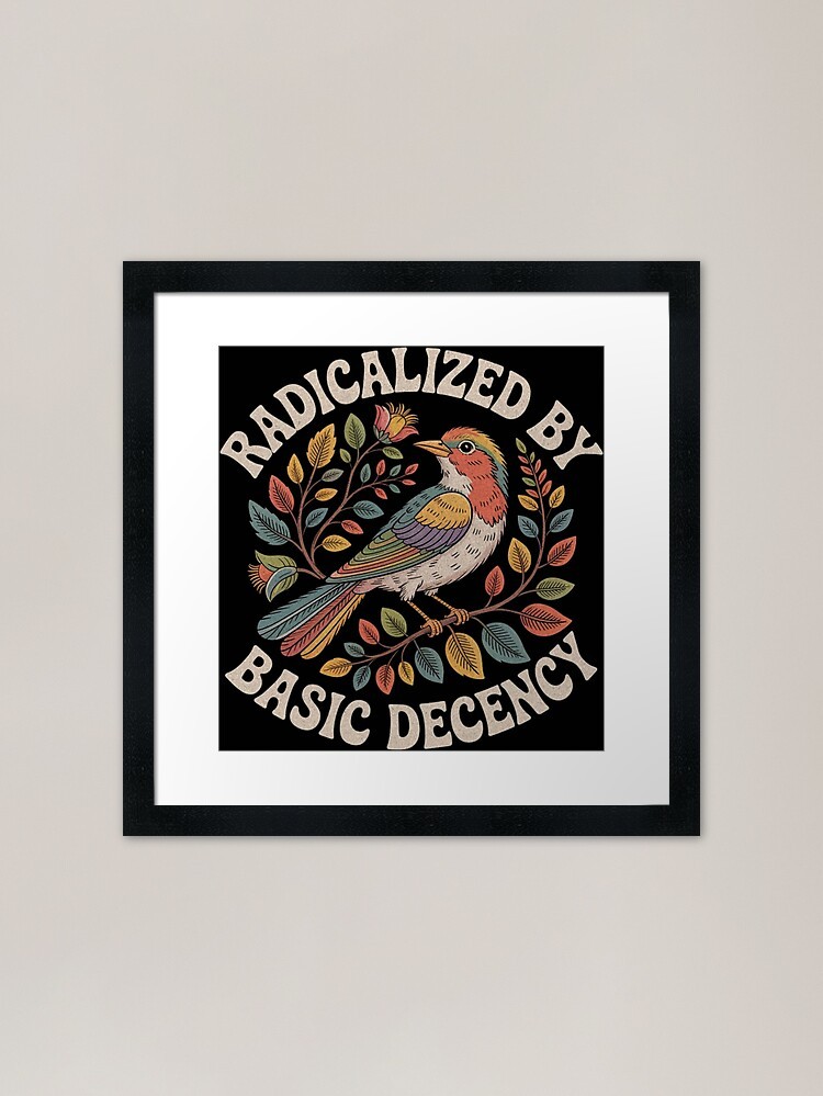 Radicalized by Basic Decency Vintag Framed Wall Art Poster Canvas Print Picture