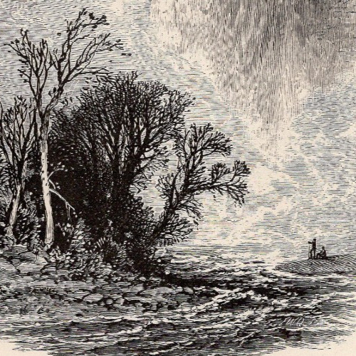 Waterfalls at Cayuga Lake and Taughannock Falls Near Ithaca New York 1872