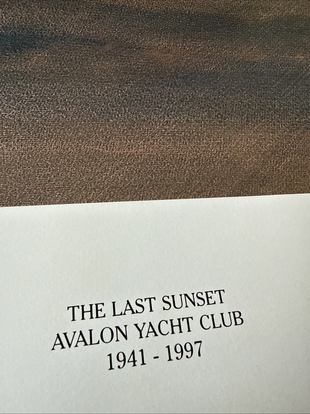 Signed Numbered 312/500 Print Jamie Cavaliere Avalon Yacht Club The Last Sunset