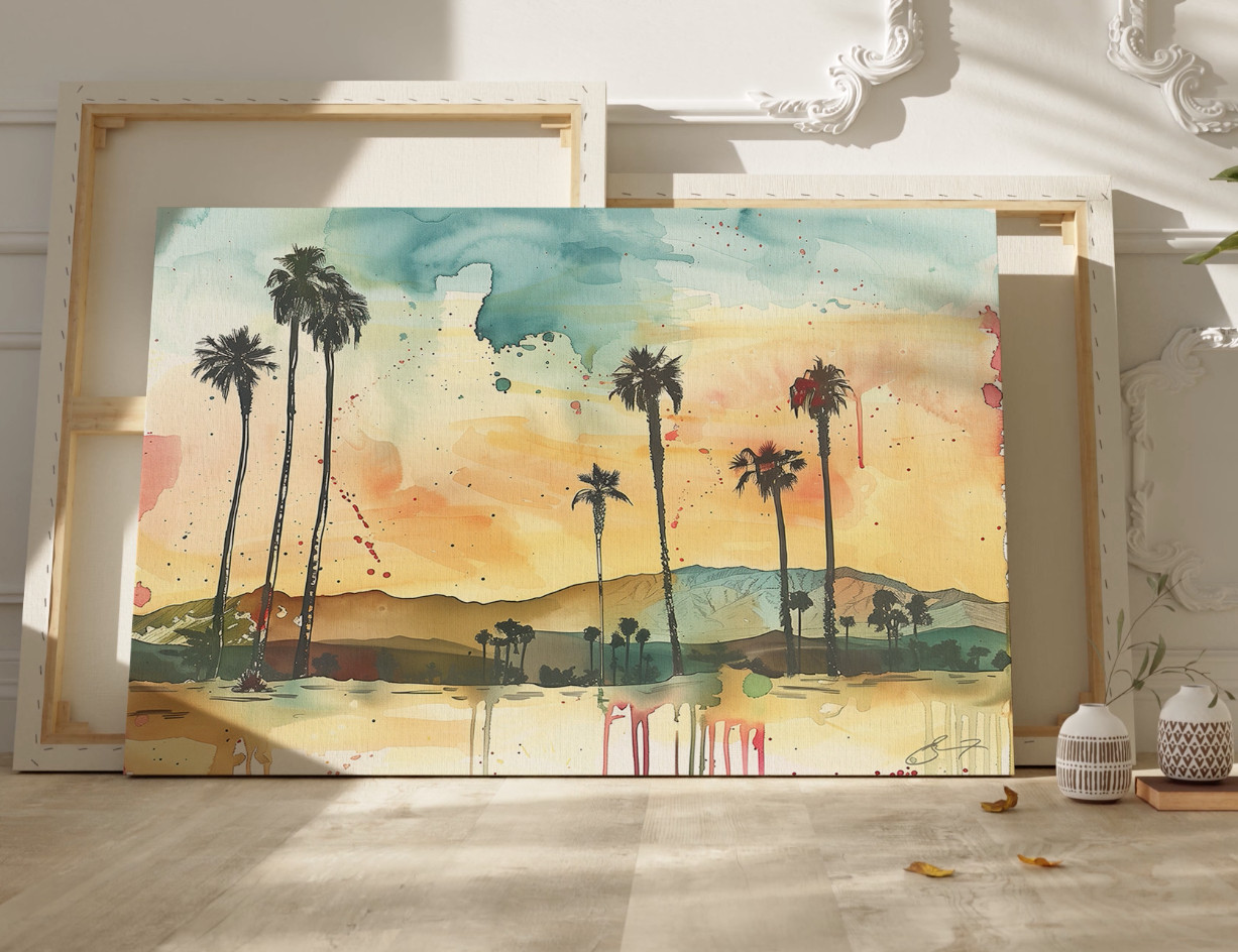 PALM SPRINGS CALIFORNIA Top Quality Art Print Avail. 8X10″ or 11X17″ DESERT SKY