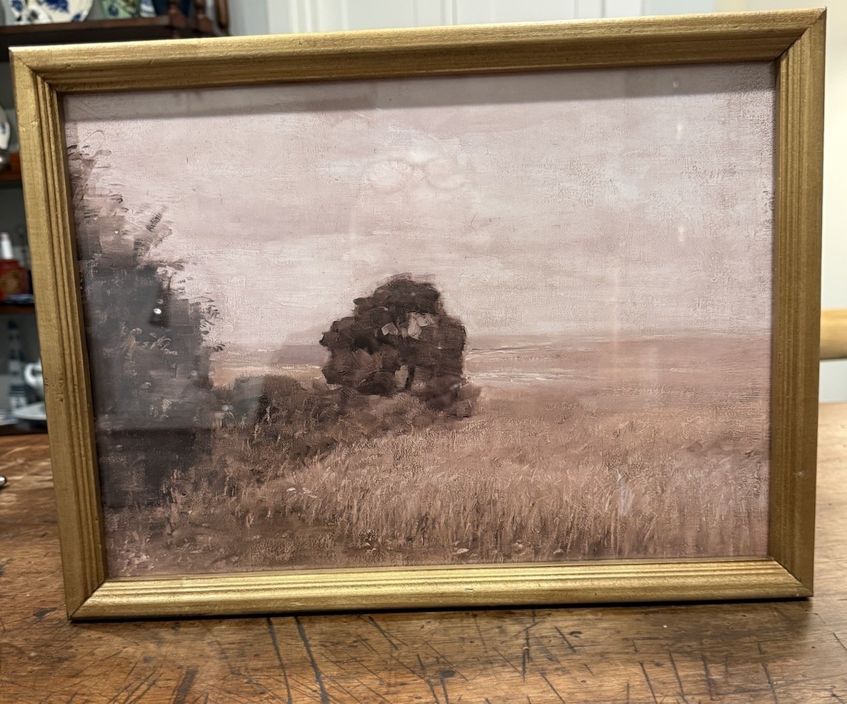 Framed Landscape Tree Nature Art Print Landscape Orientation sepia tone 15×11