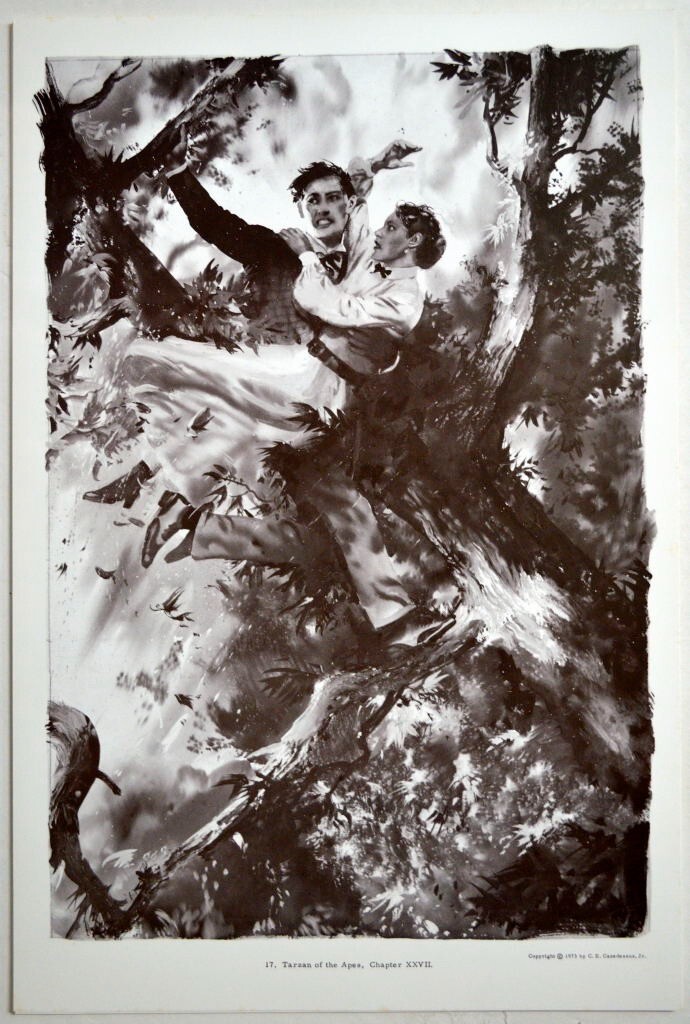 TARZAN Of The Apes Chapter XXVII Art Print Zdenek Burian art 1972 Cazedessus
