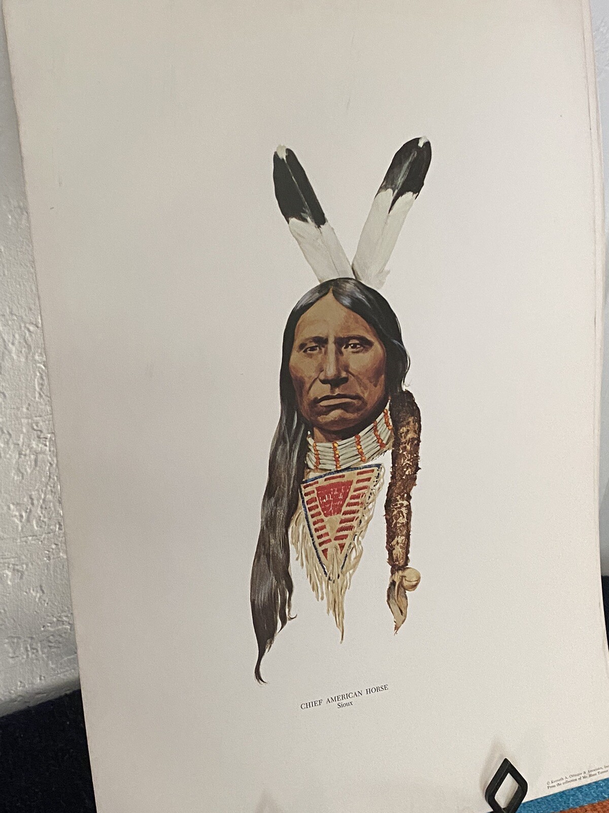 Native American Lithograph Prints By Kenneth Ottinger ” Chief American Horse”