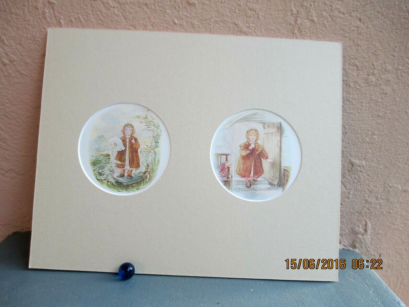 antique Beatrix Potter illustrations from Mrs. Tiggy -Winkle tale 1906c
