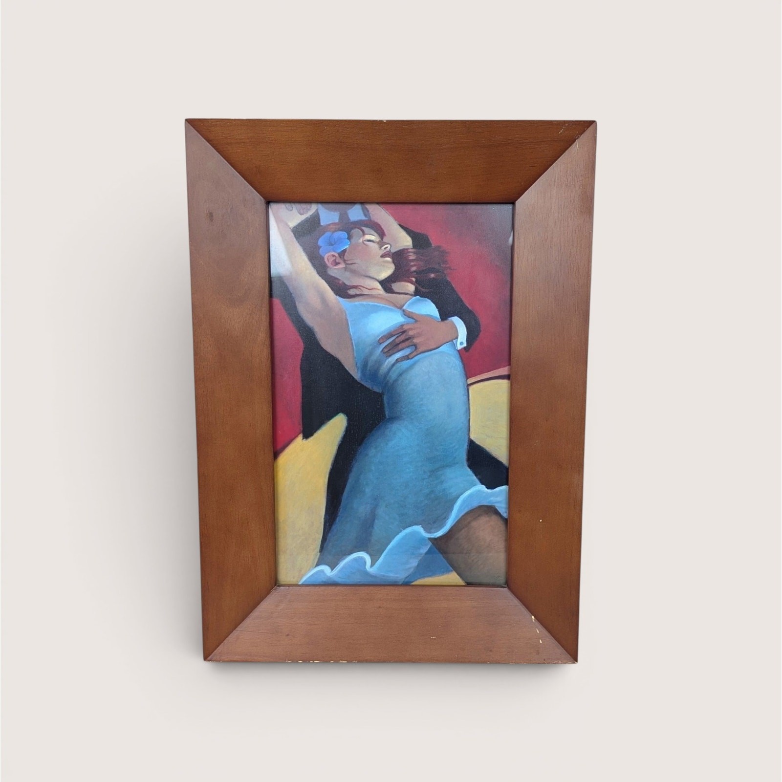 1990s Bill Brauer Scarlet Dancer Framed Tango Art Print
