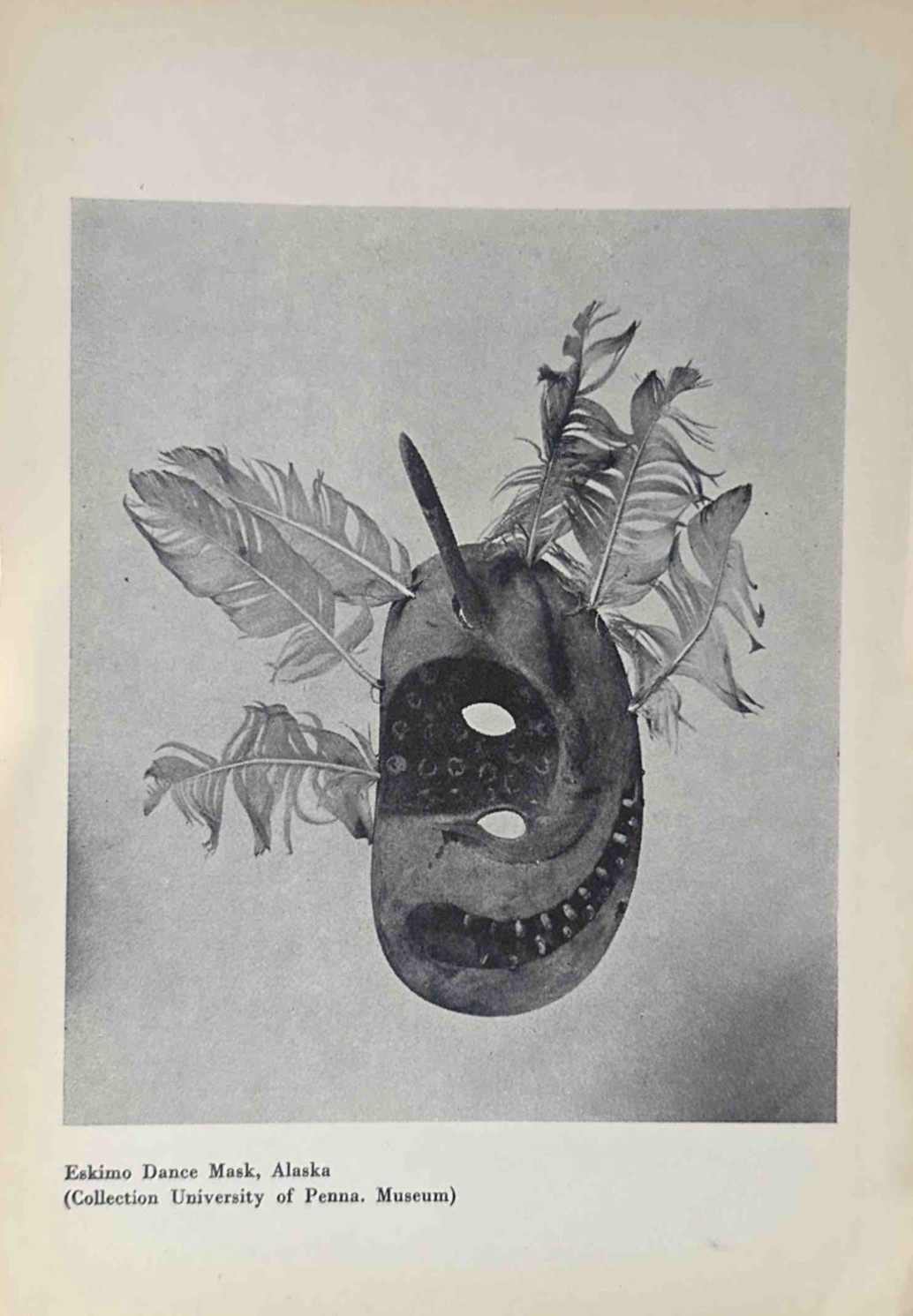 Eskimo Dance Mask – Alaska – 1936 original print from an art journal