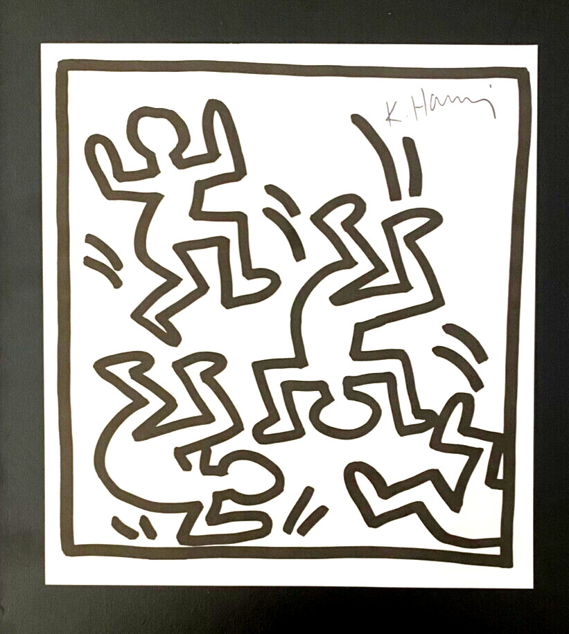 Keith Haring | Vintage Print Signed | Mounted & Framed in White | Buy it Now!