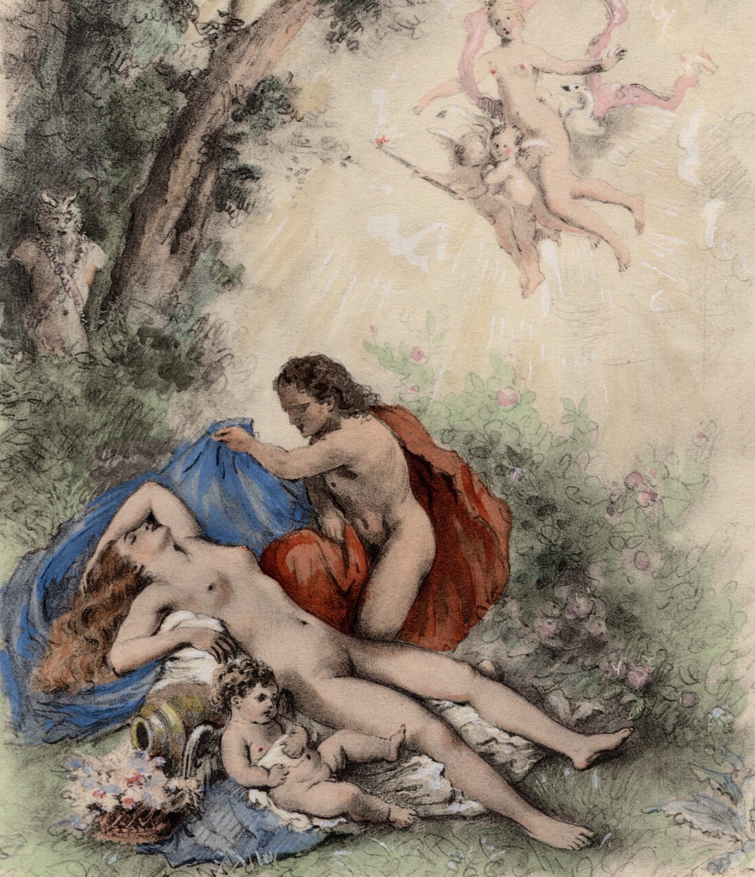Awesome Paul-Emile BECAT Original 1947 Lithograph “Intoxicating Love” Framed COA