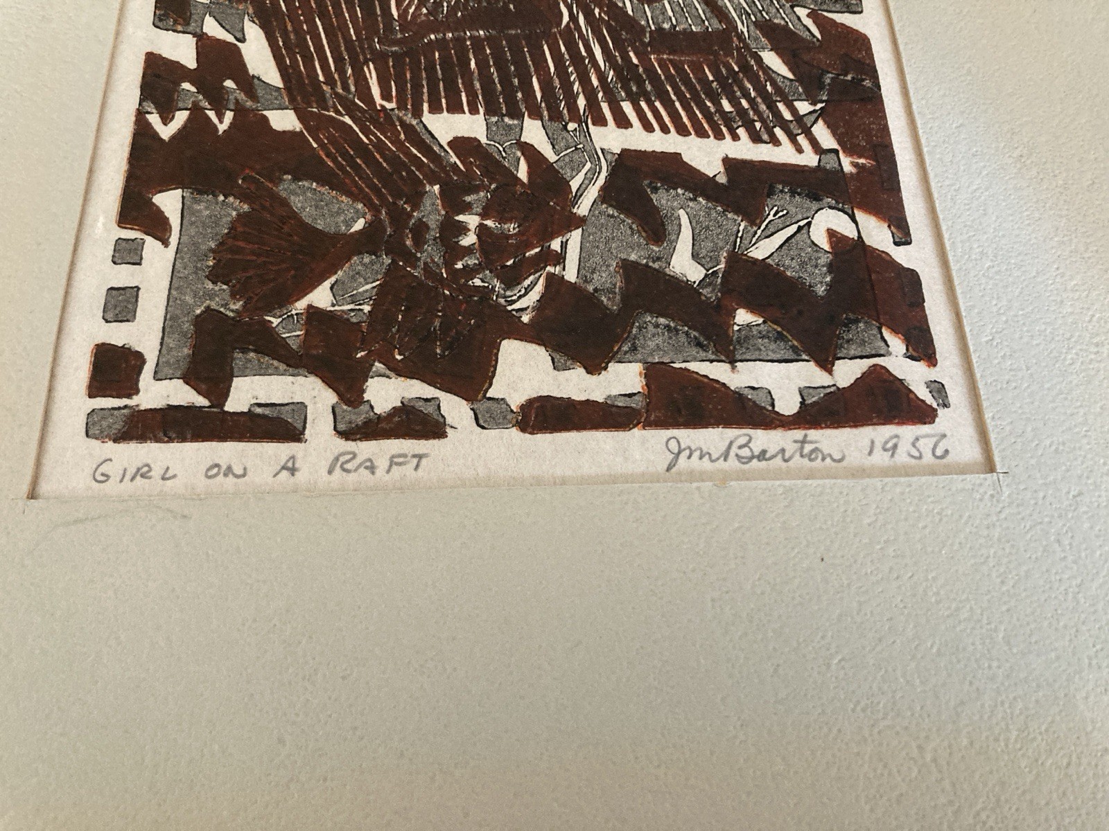 John Murray Barton Woodblock Prints Dated 1956. Listed American Artist