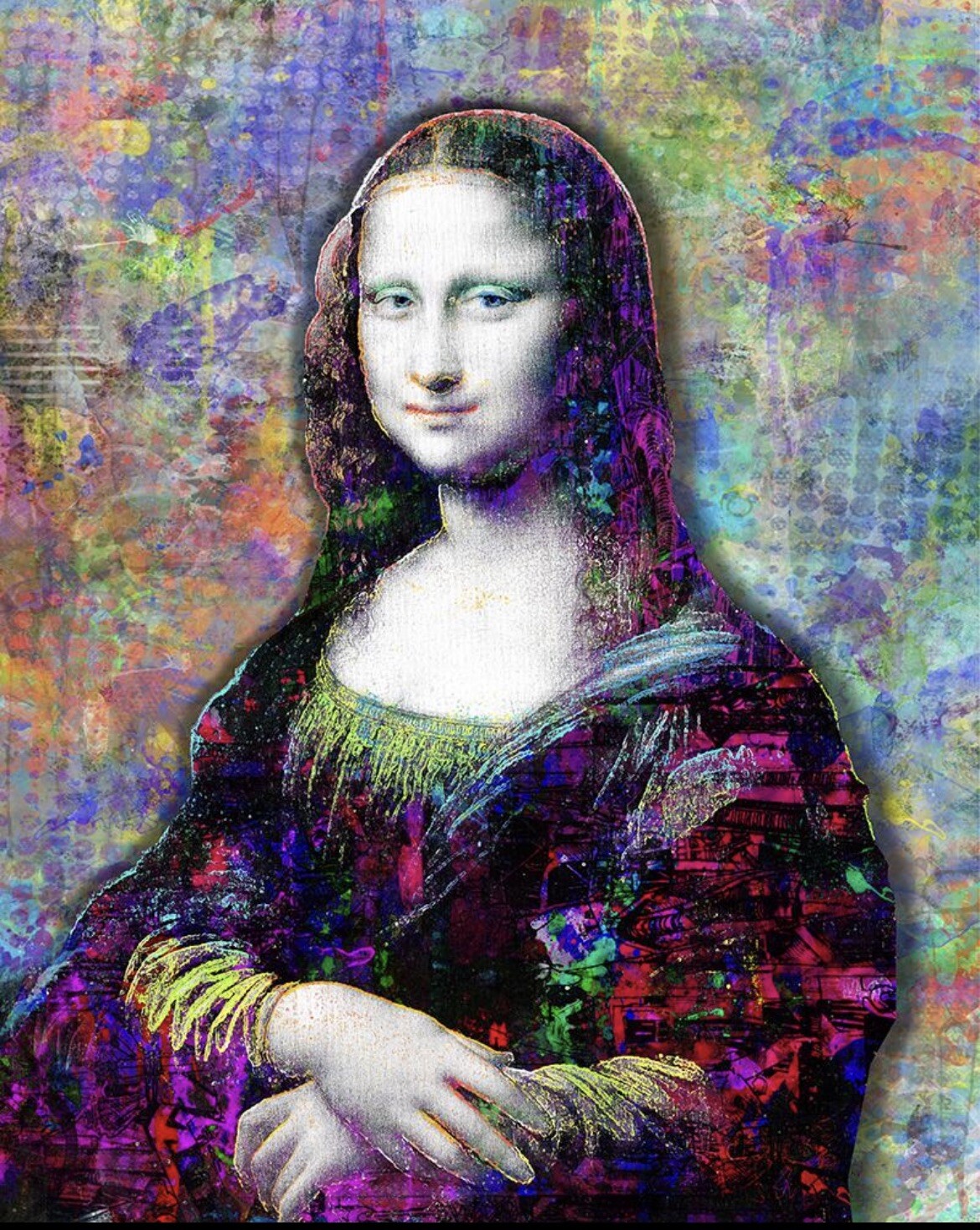 Mona Lisa Pop Art 8x12in Poster, Mona Lisa Tribute Pop Art Free Shipping Us