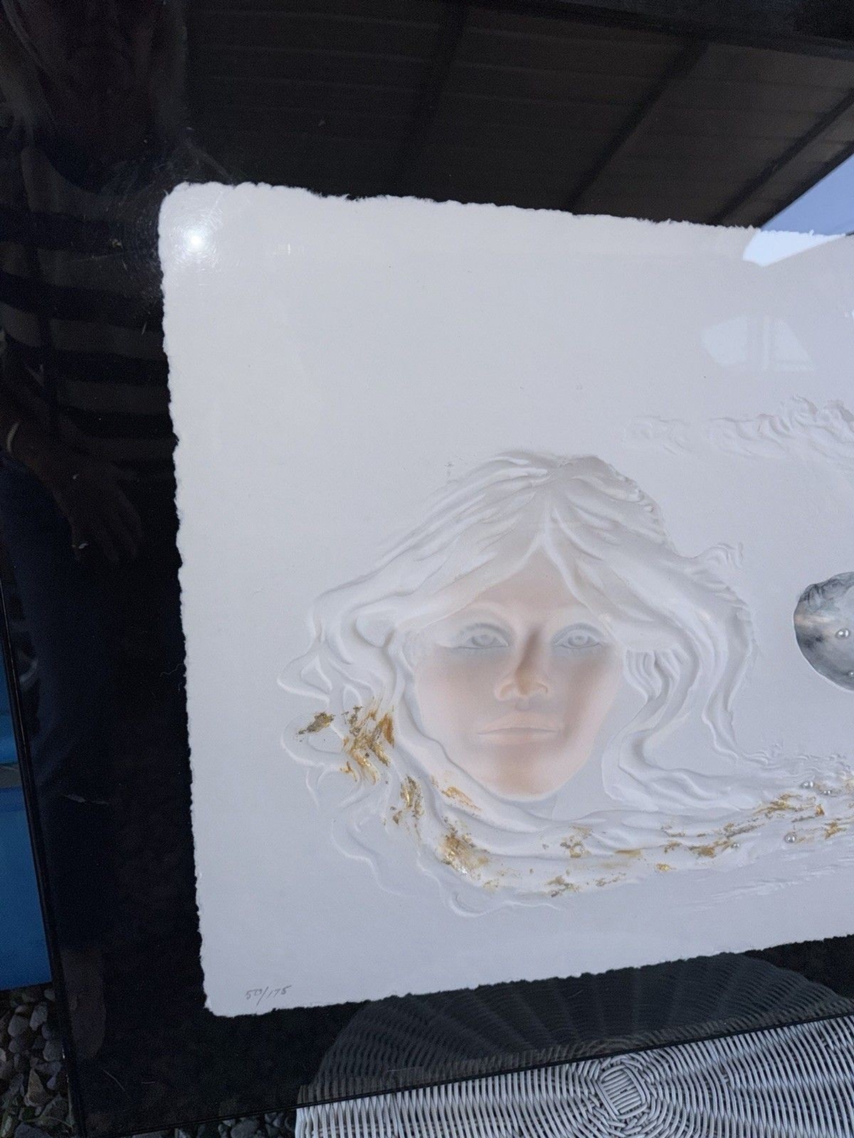 Carlo Wahlbeck Embossed Print Sculpture Woman Fantasy Cast Paper Signed Framed
