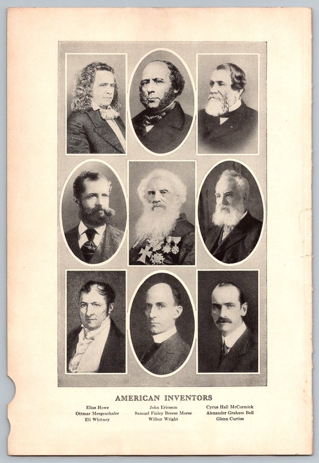 1928 Vtg American Inventors Architects Engineers Book Plate Art Print Portraits