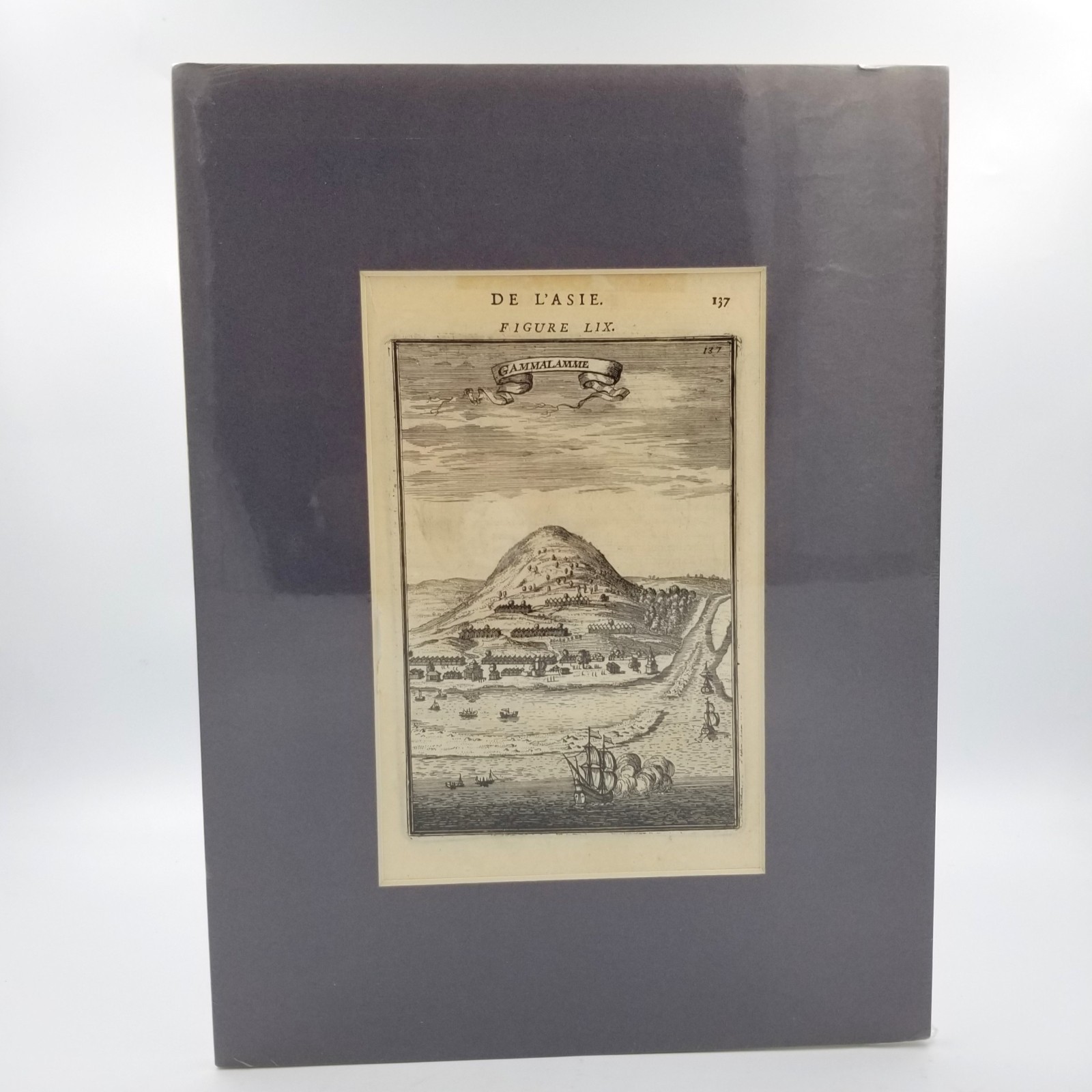 Indonesia Mount Gamalama Ternate Alain Mallet 1683 Original Engraving Matted