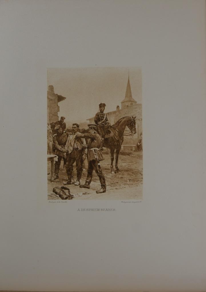 Antique Art Engraving A Dispatch Rider by A. D. Neuville Military War Original