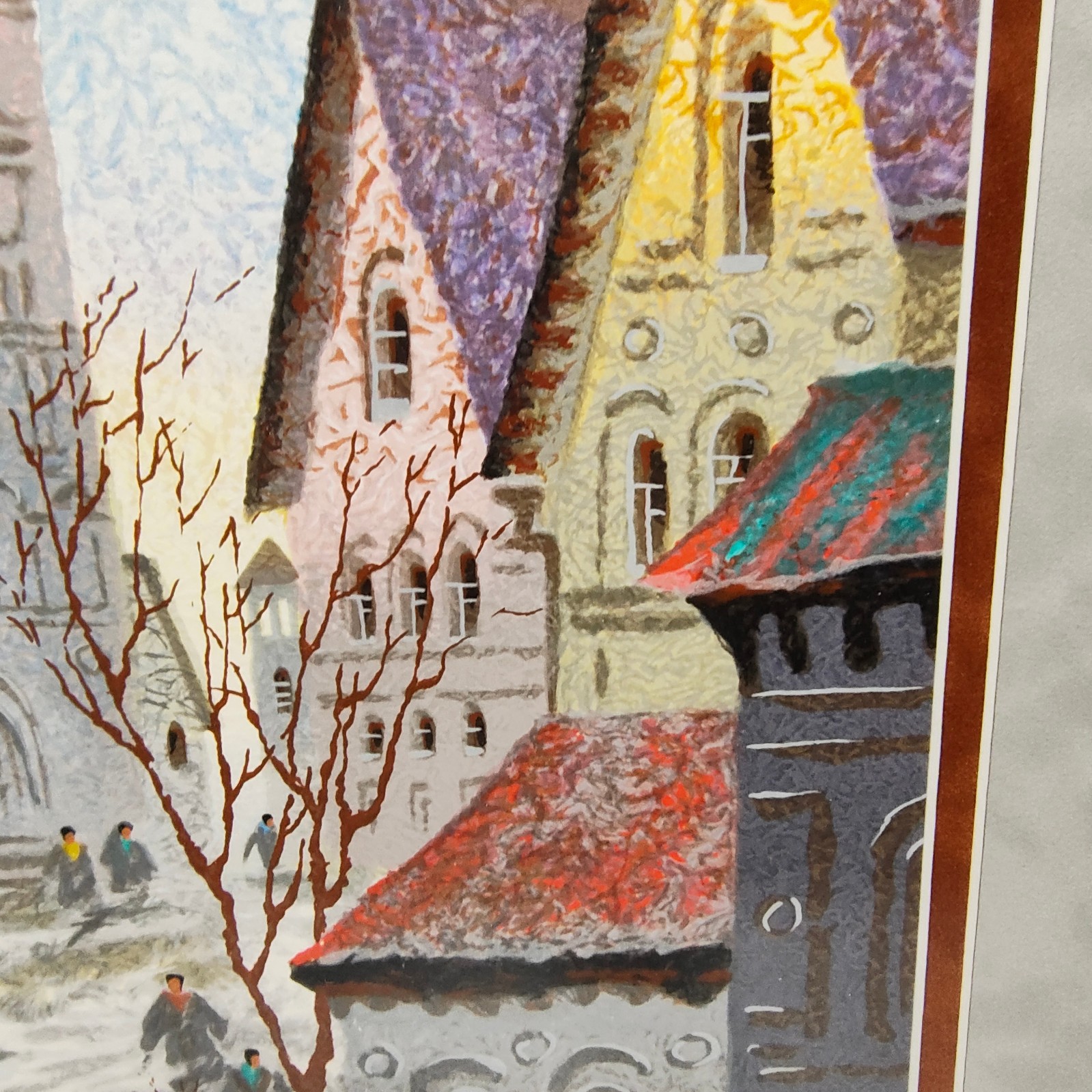 Anatole Krasnyansky Seriolithograph Gdansk Winter Day Signed Numbered Polish Art