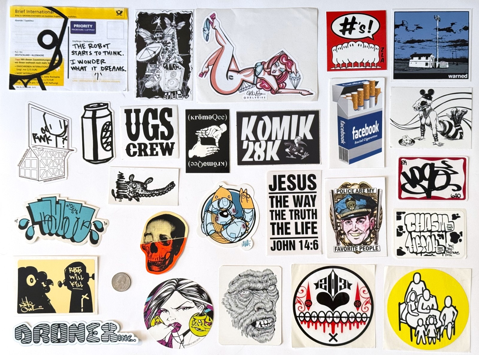 RARE VINTAGE Street Art Graffiti Sticker Lot of 26 Snub23 BWR RWK Broke Komik