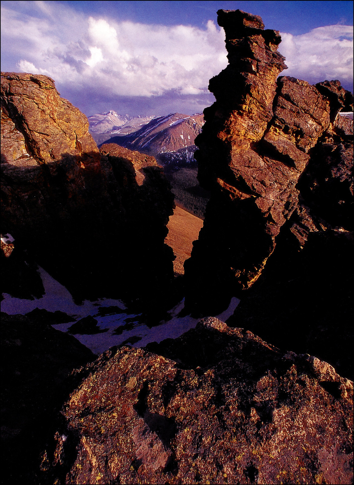 1997 Vintage Print Rockies Rock Cut Continental Divide Longs Peak Colorado