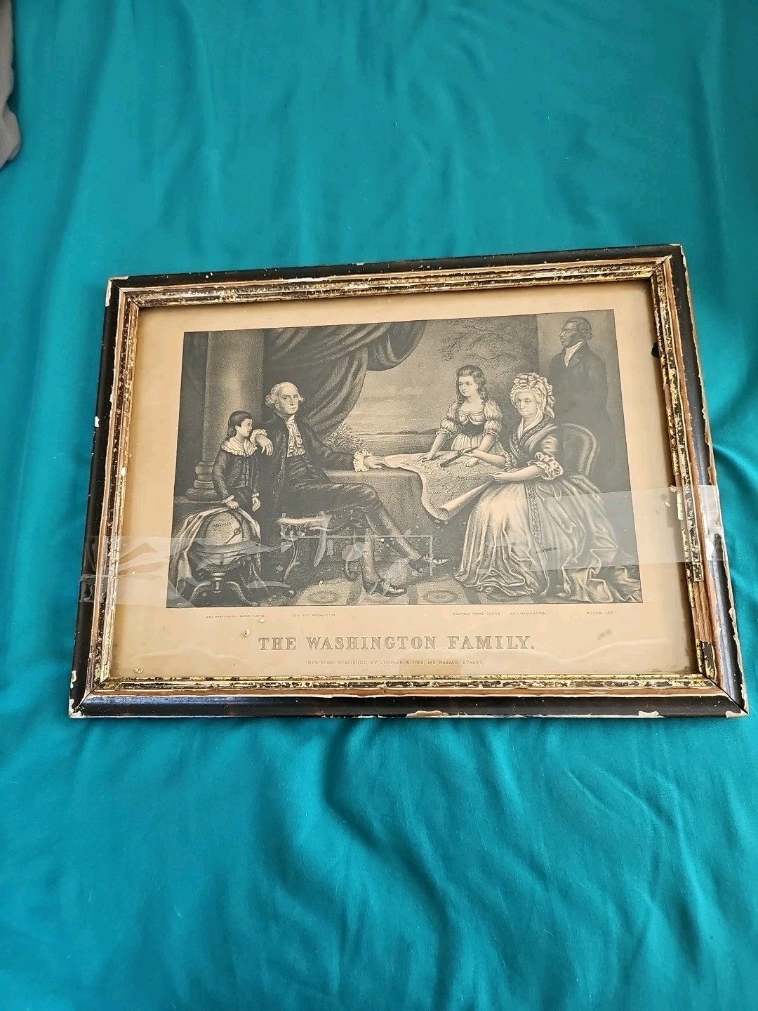Currier & Ives THE WASHINGTON FAMILY Framed Print; 1857-72