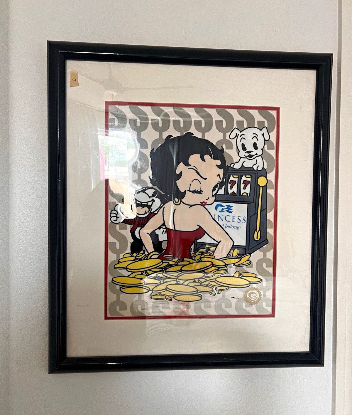 Betty Boop Limited Edition Cartoon Print, Matted & Framed Portrait 25×22″