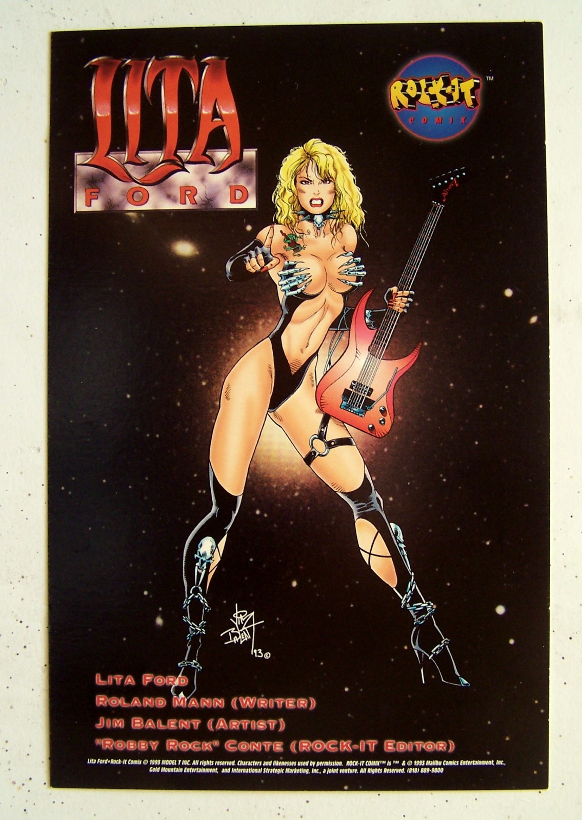 JIM BALENT – LITA FORD – Litho Print – 6.5″x10.5″ – 1993 – MINT