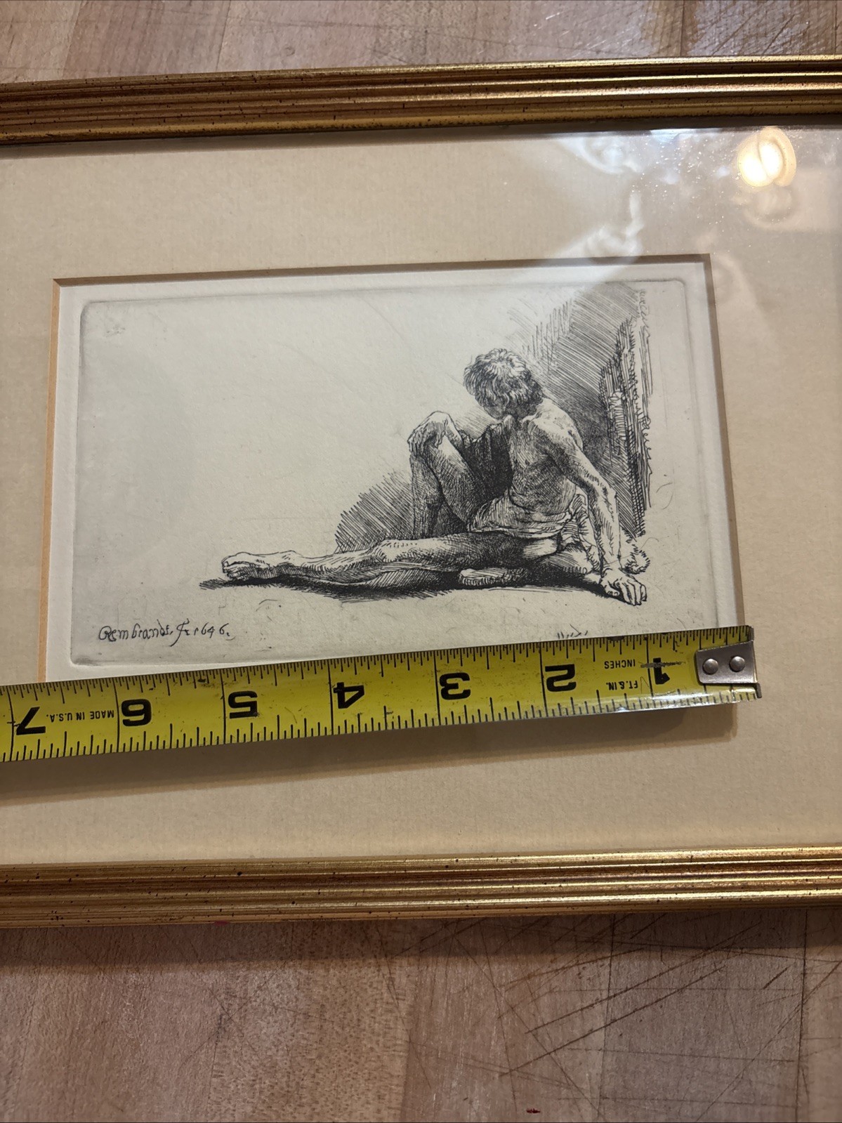 Man Sitting on ground | Rembrandt | 265/350 etching.