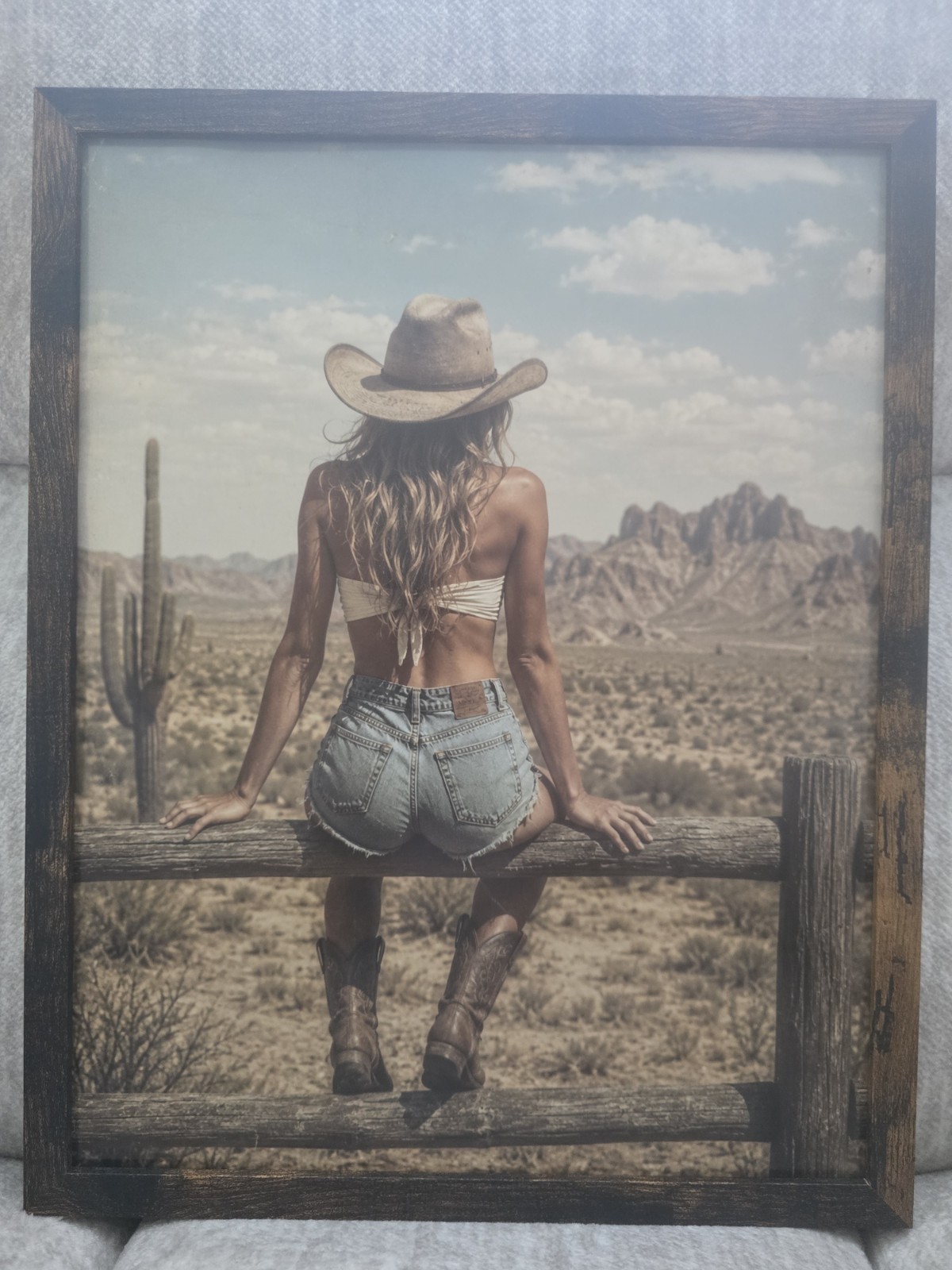 11×14 Print Of Boho Southwestern Cowgirl – Rustic Framed Wall Art