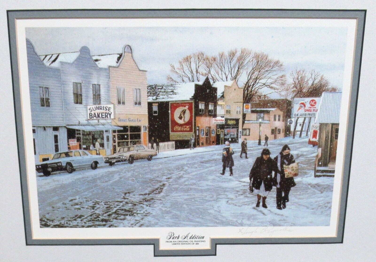 HUGH REYNOLDS “PARK ADDITION” HAND SIGNED IN PENCIL COLOR LITHOGRAPH UNFRAMED