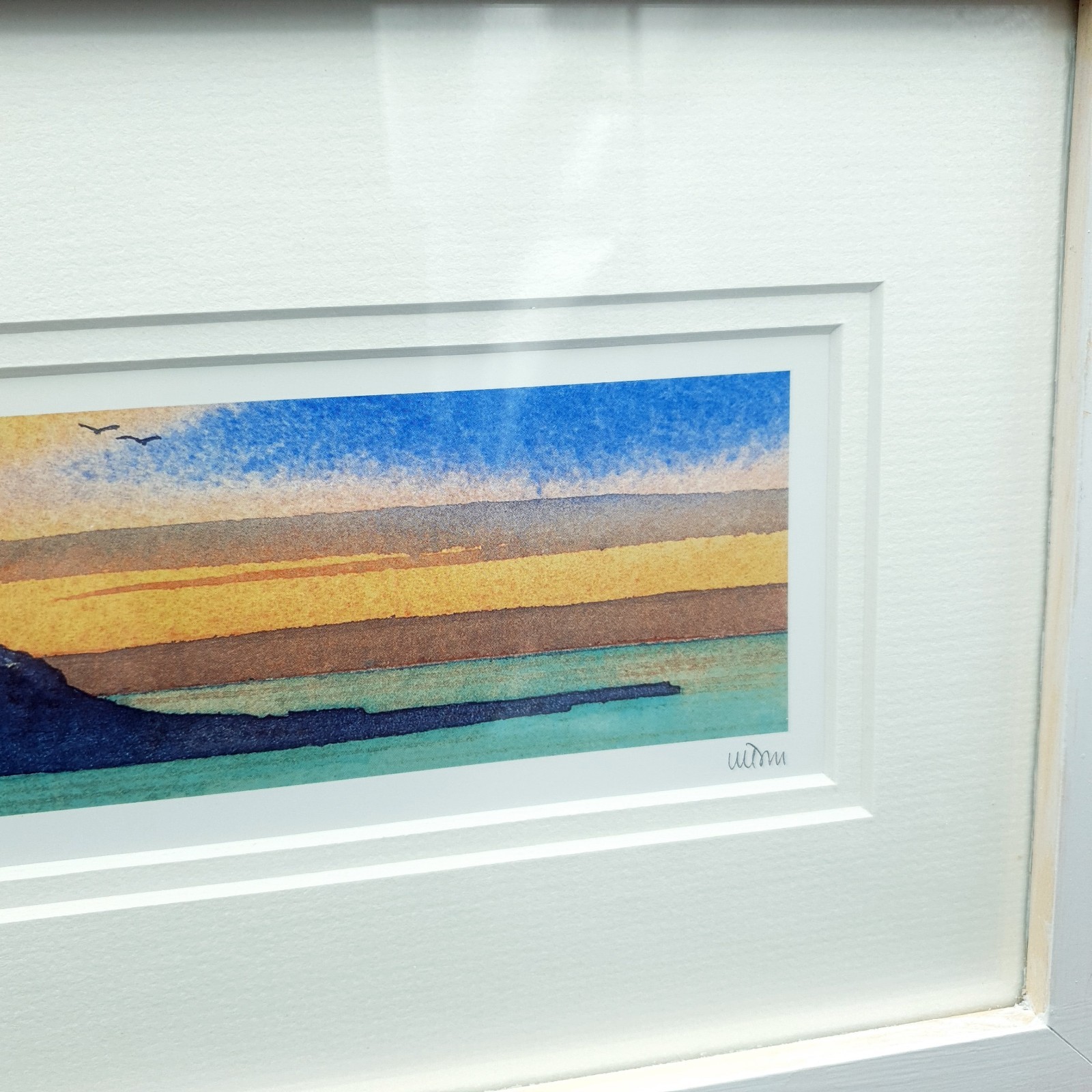 St Michaels Mount Print Summer Sunset Cornwall printed signature framed L46.1cm