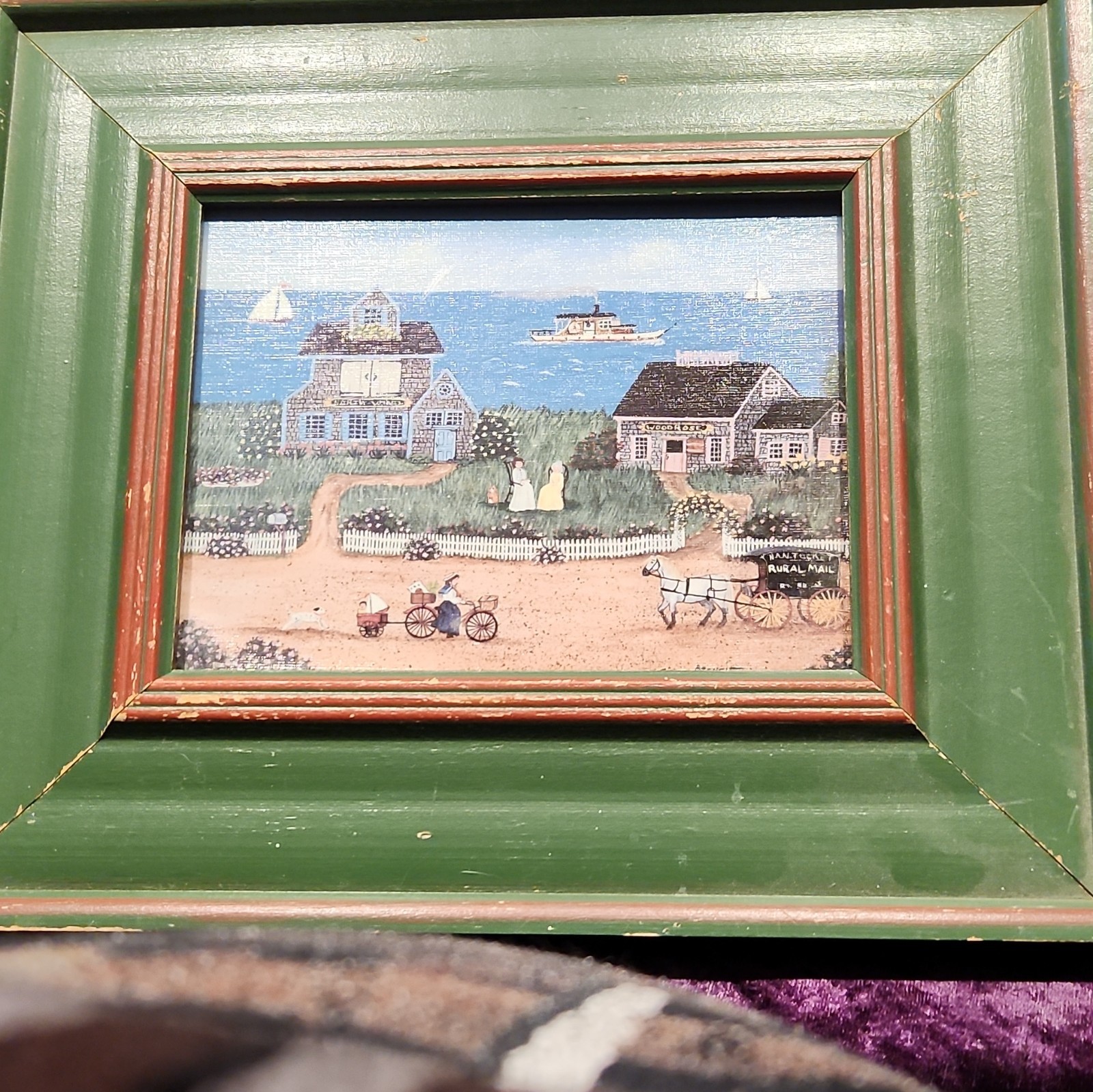 Cindy Mangutz ‘Nantucket Rural Mail’ Folk Art Print Framed Handcrafted VT