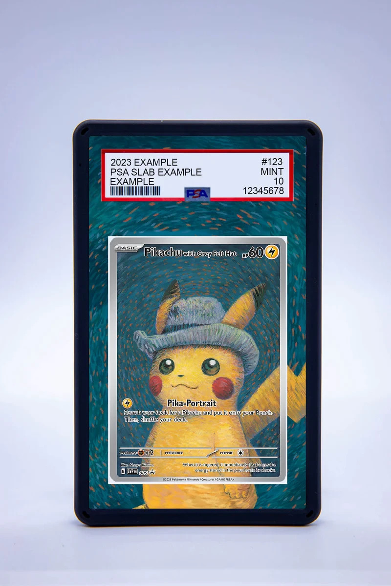 Pikachu with Grey Felt Hat 085 PSA DISPLAY CASE Extended Art for Pokemon Card