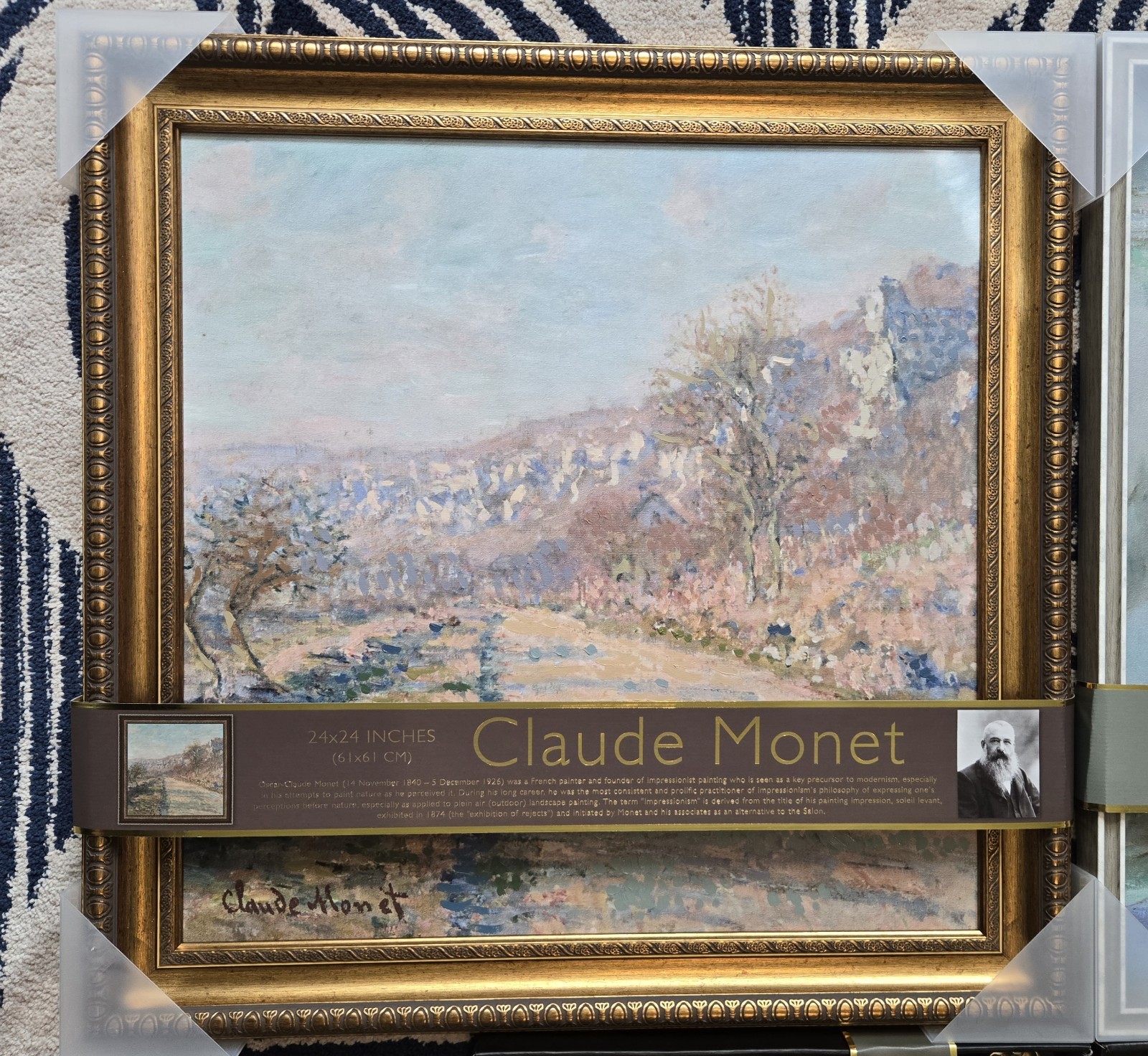 TikTok Viral Claude Monet Framed Print 4 Pack Garden Scene Impressionist New