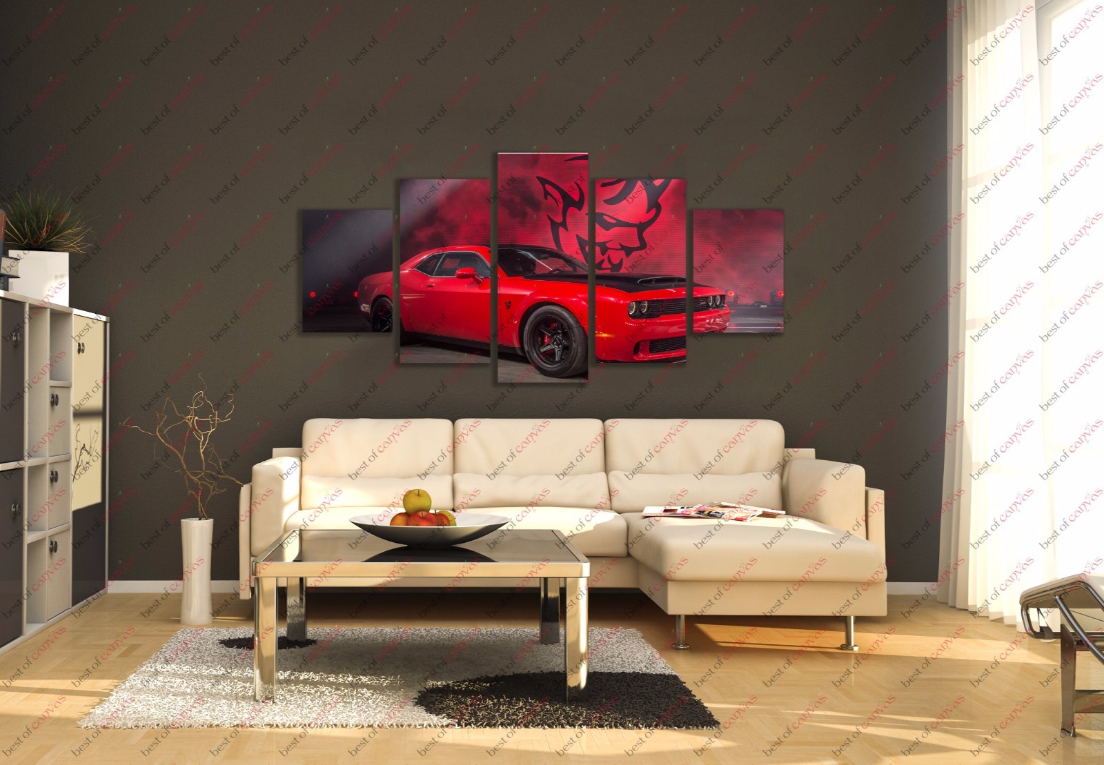 Dodge Challenger Demon Race Muscle Car Poster Canvas Print Art Home Decor