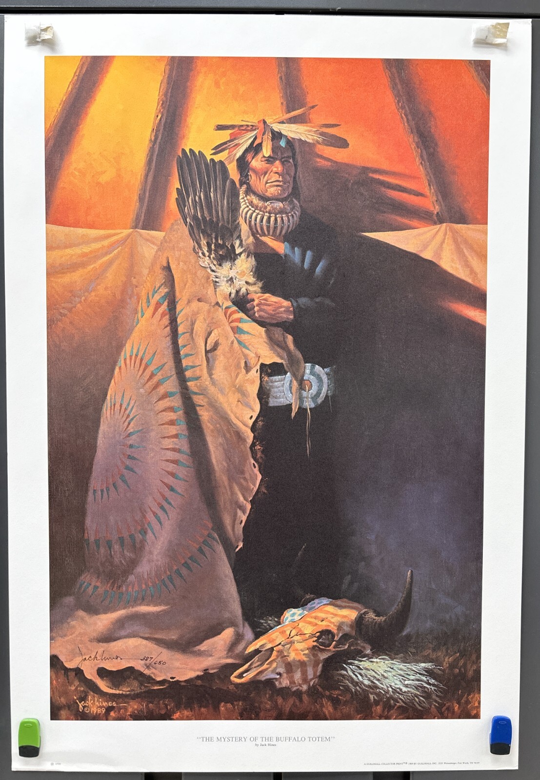 Jack Hines, The Mystery of the Buffalo Totem, Native American Fine Art Print