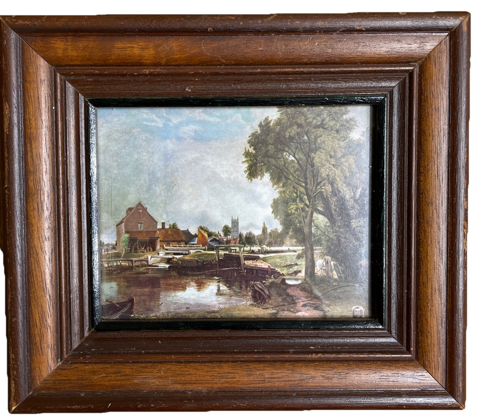 Dedham Lock And Mill England John Constable British 19th Century Framed 7.5 x 6″