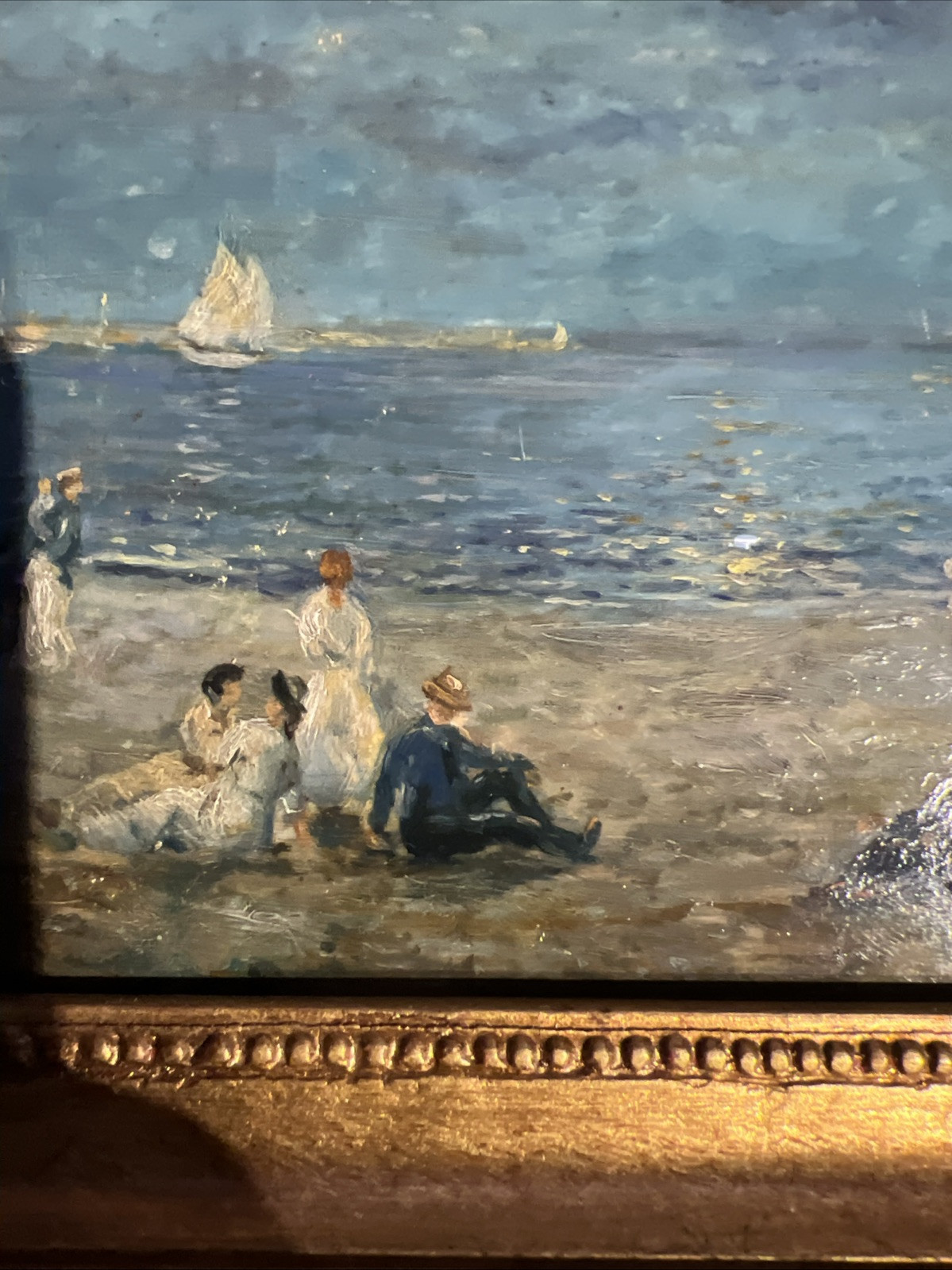 Albert Munghard Beach Scene Impressionist 17 x 19”Framed