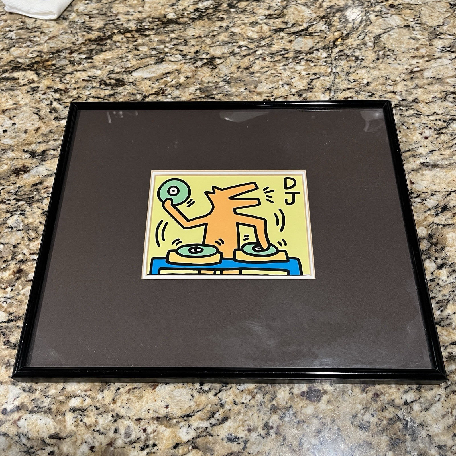 1983 The Estate of Keith Haring Framed “DJ”