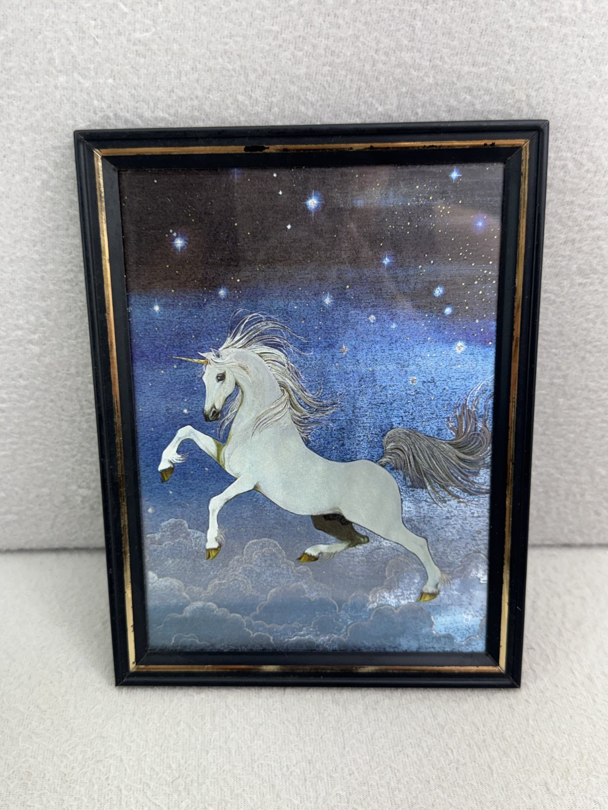 The Unicorn Anne Grahame Johnstone Dufex Foil Print Metallic Art 6×8 VTG