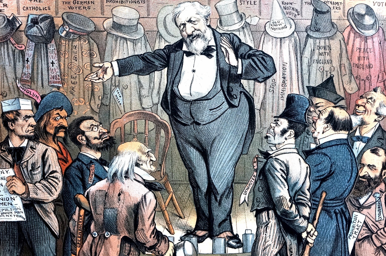 Magician 1884 BLAINE the CHANGE ARTIST Prohibition Catholics Greenbacks Germans