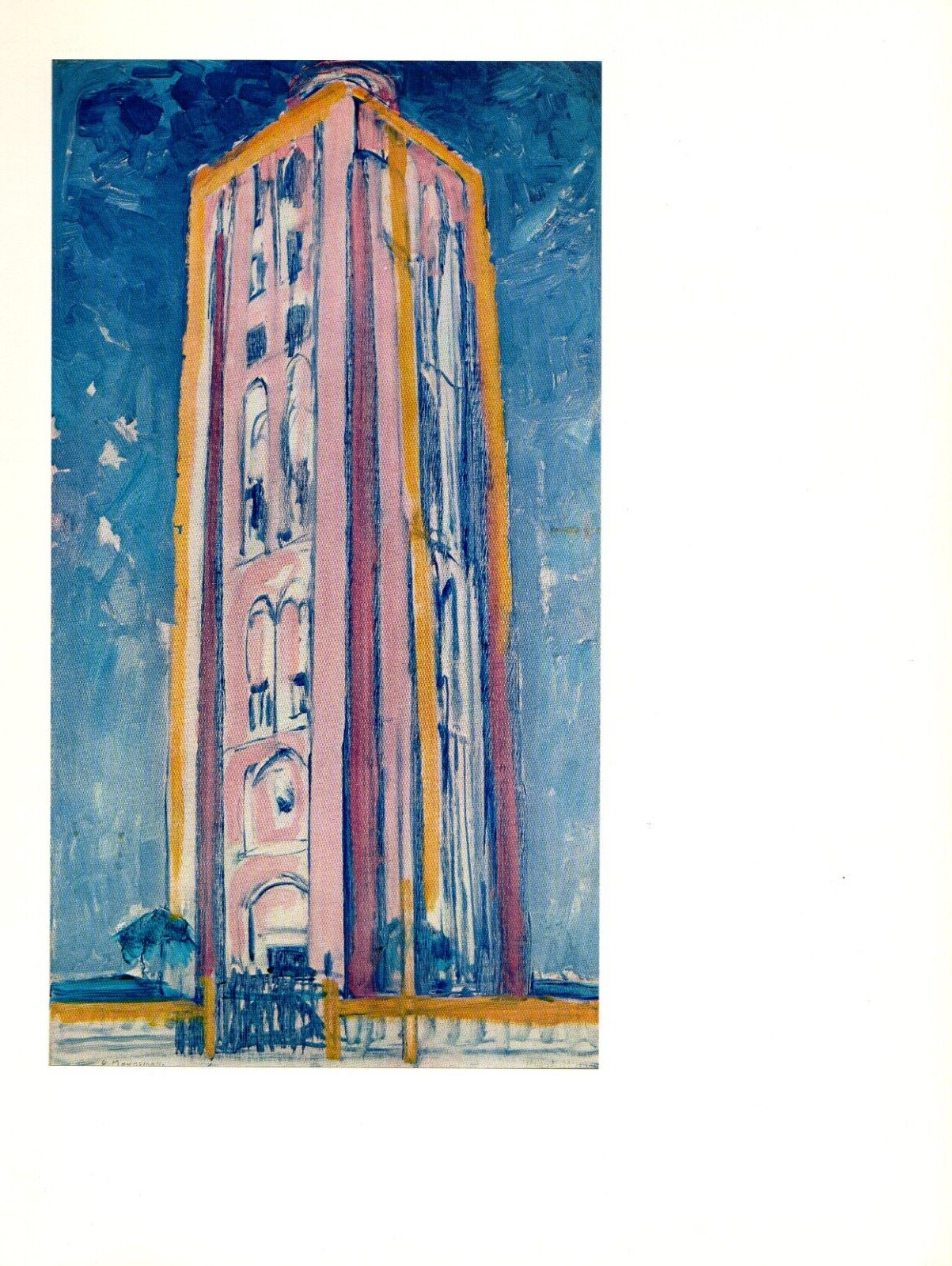 1970 Vintage MONDRIAN “LIGHTHOUSE WESTKAPELLE #3” LOVELY COLOR offset Lithograph