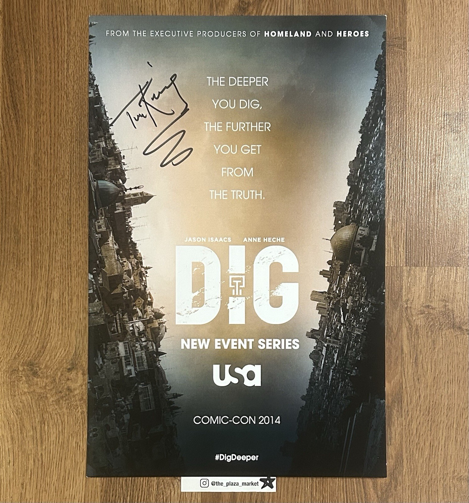 Signed Tim Kring DIG poster 2014 SDCC autographed heroes rare show series