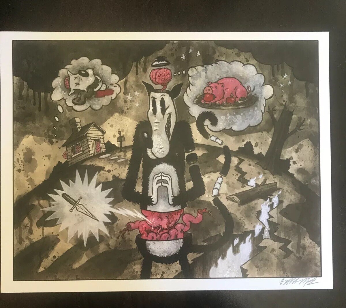 Hunger Pains 11×14 signed print By Frank Forte Pop Surrealism Betty Boop