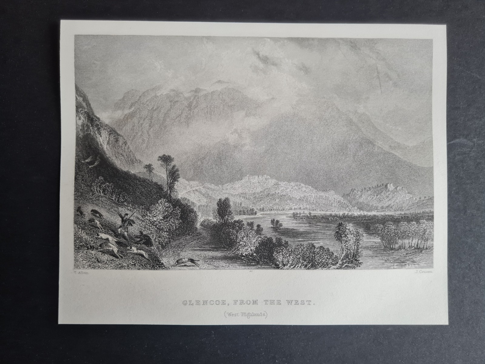 Antique Print (1838) – Glencoe from West – Highlands – Scotland – T. Allom