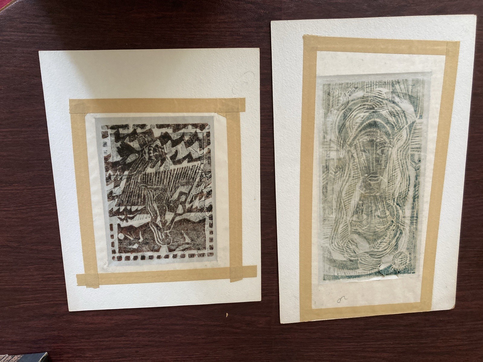 John Murray Barton Woodblock Prints Dated 1956. Listed American Artist